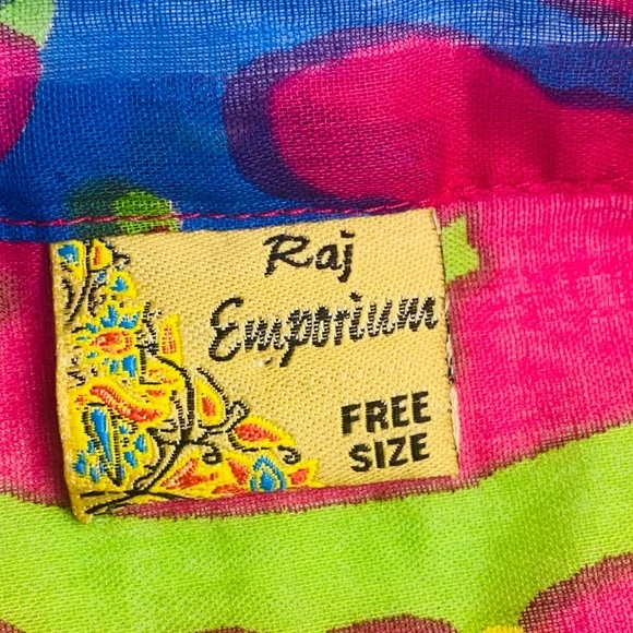 Raj Emporium Psychedelic Paisley Cotton Tunic Coverup Free Size Boho Beach - Picture 5 of 6